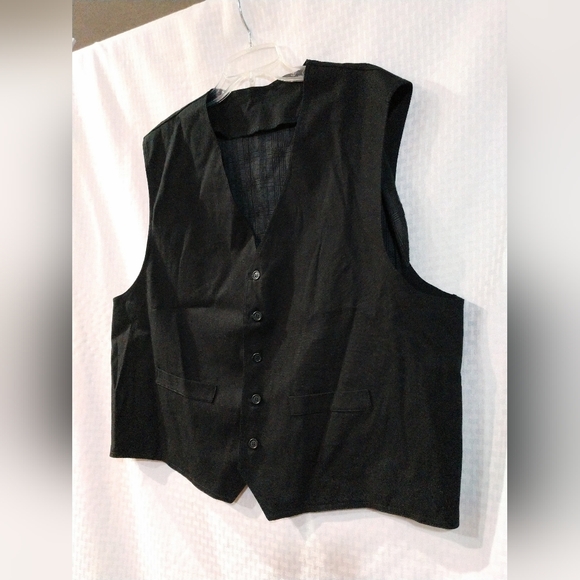 Men's Black Suit Vest  Size 48R, Chest 48" - Picture 4 of 4